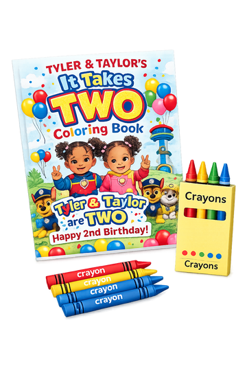 Custom Coloring Book + Crayon Set (Set of 12)
